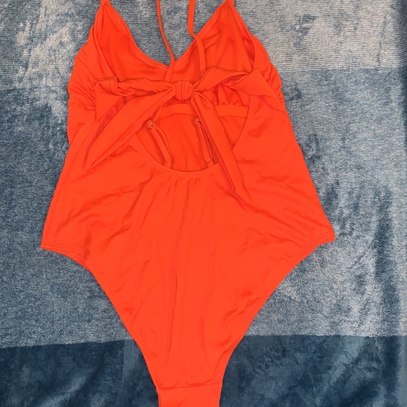 Bright orange ribbed one piece - Picture 5 of 6